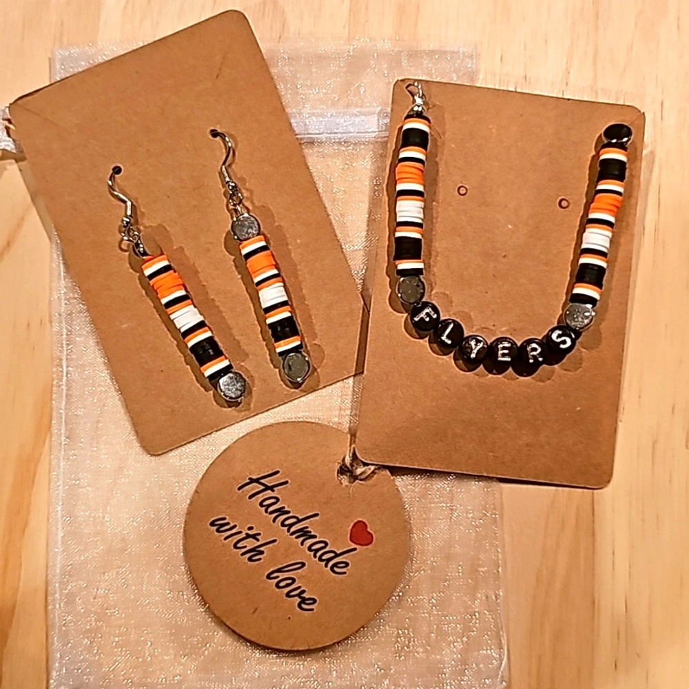 COPY - Handmade Philadelphia Flyers bracelet